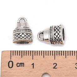 合金コードエンドパーツ  カドミウムフリー＆鉛フリー  釣鐘状  アンティークシルバー  12x9x8mm  穴：1.5mm  内径：4.5x5.5mm&nbsp;EA8507Y
