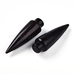 天然木の大きなペンダント  染め  片穴  コーン  ココナッツブラウン  58~59x17~18mm  穴：1mm&nbsp;WOOD-N016-59