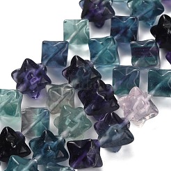 天然石蛍石ビーズ連売り  スター  14.5~16x16~17x16~17mm  穴：1~1.2mm  約27個/連  15.94''（40.5センチメートル）&nbsp;G-L634-J04-D01