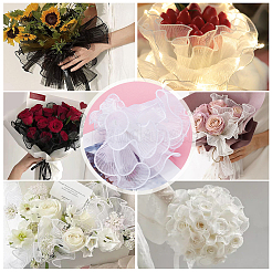 ポリエステルギフト包装紙3袋  バレンタインデー用の花束のパッケージ  ホワイト  14cm  約1.8 M /袋&nbsp;DIY-BC0012-97C