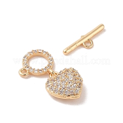 Brass Micro Pave Cubic Zirconia Toggle Clasps&nbsp;KK-B100-066G-01