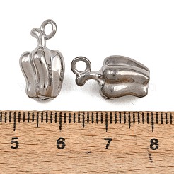 304ステンレスペンダント  ピーマンの魅力  ステンレス鋼色  17.5x10x10mm  穴：2.4mm&nbsp;STAS-B167-26C-P