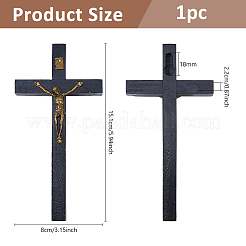 Easter Cross with Jesus Wood Alloy Figurines Ornaments&nbsp;DJEW-WH0016-52A