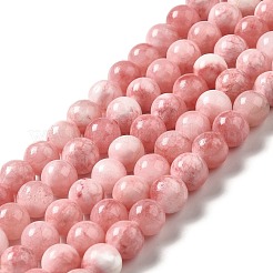 天然石グリーンジェイドビーズ連売り  染め  ラウンド  ライトコーラル  8~8.5mm  穴：1.2mm  約51個/連  15.87~15.94''（40.3~40.5センチメートル）&nbsp;G-G757-04-8mm
