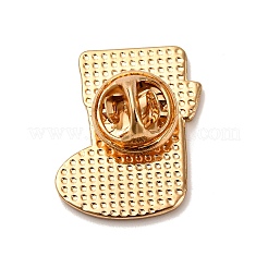 クリスマスエナメルピン  バックパック用合金ラペルピンバック  クリスマスソックス  24x21mm&nbsp;JEWB-I047-01KCG-03