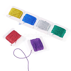6Pcs 6 Colors 12-Ply Polyester Metallic Embroidery Threads&nbsp;DIY-TAC0020-74