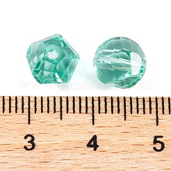 ガラス k9 ガラス  模造オーストリアクリスタルビーズ  多面カット  ナゲット  ミディアムアクアマリン  8x8mm  穴：1mm&nbsp;GLAA-H024-11B-03