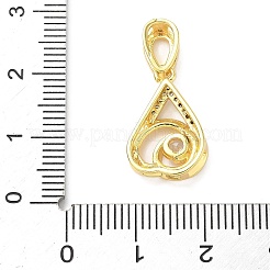 Brass Micro Pave Cubic Zirconia Pendants&nbsp;KK-D357-25G