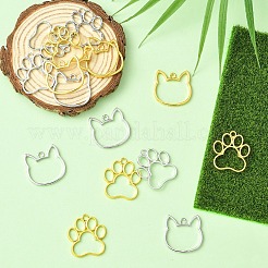 16Pcs 4 Styles Alloy Open Back Bezel Pendants&nbsp;FIND-YW0010-05