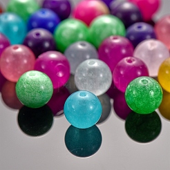 375Pcs 15 Colors Round Natural White Jade Beads and Elastic Thread&nbsp;DIY-SZ0004-21