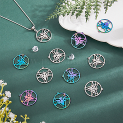 20Pcs 2 Colors 304 Stainless Steel Pendants&nbsp;STAS-DC0011-75