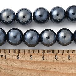 Electroplate Round Pearlized Glass Pearl Beads Strands&nbsp;X-EGLA-U002-01A