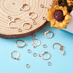 Brass Leverback Earring Findings&nbsp;KK-TA0007-89RG