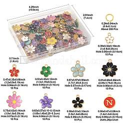 132本合金エナメルペンダント  さくらの花  200個の真鍮製オープン丸カン付き  ミックスカラー  14x12x2mm  穴：1.5mm&nbsp;DIY-FS0009-12