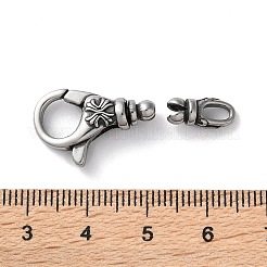 316ステンレススチール製ロブスタークロウ留め金セット  アンティークシルバー  20.5x14x5mm&nbsp;STAS-D303-10AS-03