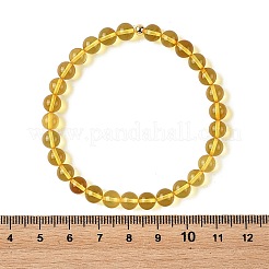 6MM Natural Amber Beaded Stretch Bracelets for Women&nbsp;BJEW-JB14240-01
