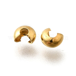304 Stainless Steel Crimp Beads Covers&nbsp;STAS-P239-34G-03