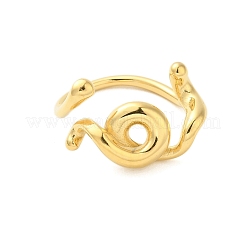 女性用304ステンレススチールカフリング  ゴールドカラー  内径：18mm&nbsp;RJEW-U013-09G