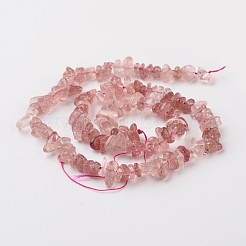 Chip Natural Strawberry Quartz Bead Strands&nbsp;G-M349-02