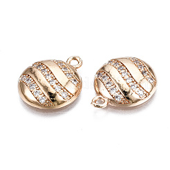 Brass Micro Pave Clear Cubic Zirconia Pendants&nbsp;KK-S359-138-RS