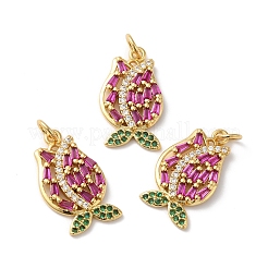 Rack Plating Brass Cubic Zirconia Pendants&nbsp;KK-D074-06G