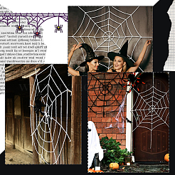 ポリエステル製のクモの巣のパーティーデコレーション  ハロウィン用  ホワイト  1500x1500x5mm&nbsp;AJEW-WH20033-073A