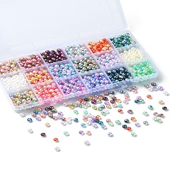 1350Pcs 18 Style Rainbow ABS Plastic & Acrylic Imitated Pearl Beads&nbsp;DIY-YW0007-99