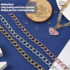 3mアルミツイストカーブチェーン  ダイヤモンドカットチェーン  溶接されていない  多面カット  ガンメタ色  10x6.5x1.8mm&nbsp;CHA-YW0001-04B