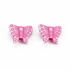 クラフトスタイルの不透明なアクリルビーズ  蝶  ミックスカラー  13.5x15x5mm  穴：1.5mm  約1290個/500g&nbsp;MACR-T036-18