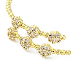 Brass Micro Pave Cubic Zirconia Cuff Bangles&nbsp;BJEW-E095-07G