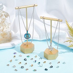 50個 5色 304ステンレススチール スナップオンベイル  ミックスカラー  7x4x3mm  インナー：6x3mm  10個/カラー&nbsp;STAS-SC0005-57