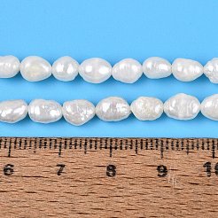 天然バロックケシパールビーズ連売り  培養された淡水パールビーズ  研磨両側  乳白色  4~13x4.5~5.5x2.5~5mm  穴：0.5mm  約45~60個/連  15.16~15.94インチ（38.5~40.5cm）&nbsp;LS-PEAR-N031-01C