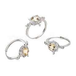 Brass Micro Pave Cubic Zirconia Finger Rings&nbsp;CU-CBA260E-09P