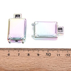 UVメッキ不透明アクリルビーズ  虹色の  スーツケース  カラフル  33.5x19x9.5mm  穴：2.8mm&nbsp;OACR-Q198-08