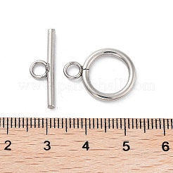 Non-Tarnish 304 Stainless Steel Ring Toggle Clasps&nbsp;STAS-A092-09H-P