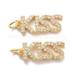 Brass Micro Pave Clear Cubic Zirconia Pendants&nbsp;ZIRC-L091-074G