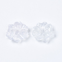 樹脂カボション  模造パールスタイル  花  透明  23~25x23~25x6.5~8mm&nbsp;RESI-S364-46C