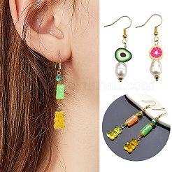DIYジュエリー作りのための995個のビーズとチャームとリンクキット  アクリルビーズ＆ペンダントを含む  ポリマークレイビーズ＆リンク＆チャーム  ABSプラスチック＆ガラスシードビーズ  ミックスカラー  約995個/セット&nbsp;DIY-SZC0005-69