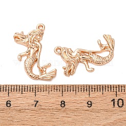 合金ペンダント  人魚のチャーム  ライトゴールド  23x18.5x2.5mm  穴：1.2mm  約666個/1000g&nbsp;FIND-C094-05KCG