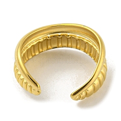 304 Stainless Steel Double Lines Open Cuff Ring&nbsp;RJEW-C067-18G