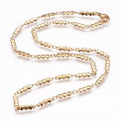304ステンレススチールチェーンネックレス  カニカン付き  蝶結び  ミックスカラー  17.9インチ（45.5cm）&nbsp;STAS-P164-28