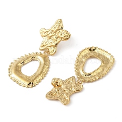 女性用304ステンレススチールスタースタッドピアス  ゴールドカラー  51x23mm&nbsp;EJEW-S001-12