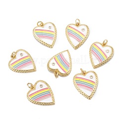 Brass Micro Pave Clear Cubic Zirconia Pendants&nbsp;ZIRC-A020-11G