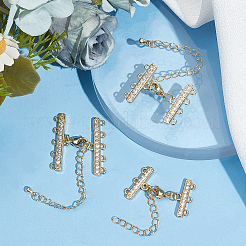 3 Sets 3 Style Brass Micro Pave Clear Cubic Zirconia Chain Extender&nbsp;KK-BBC0012-50