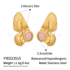 304 Stainless Steel Natural Gemstone Stud Earrings for Women&nbsp;AI1548