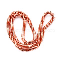 電気非磁性ヘマタイトビーズ連売り  ソーサービーズ  ローズゴールドメッキ  5.5x1.5mm  穴：0.7mm  約266~267個/連  15.94''（40.5センチメートル）&nbsp;G-P571-I01-01B