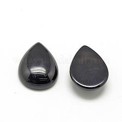 天然石ブラックストーンカボション  ティアドロップ  13~14x9~10x5mm&nbsp;X-G-R417-10x14-46