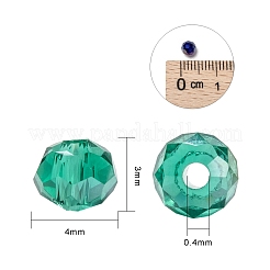 10色の電気メッキガラスビーズ  ABカラーメッキ  多面カット  ロンデル  ミックスカラー  4x3mm  穴：0.4mm  10色  200個/カラー  2000個/箱&nbsp;EGLA-JP0002-01B-4mm