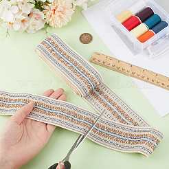 2.5 Yards Ethnic Style Jacquard Elastic Polyester Ribbon&nbsp;OCOR-GF0005-85A