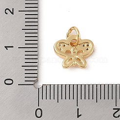 Brass Micro Pave Clear Cubic Zirconia Pendants&nbsp;ZIRC-P121-04G